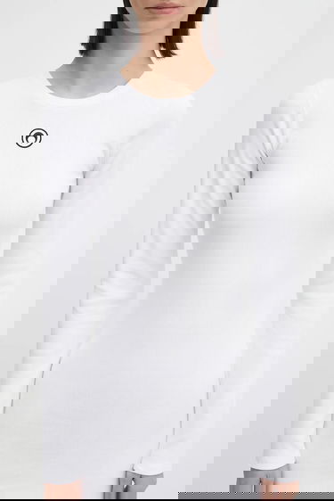 Kjole Marine Serre Marine Serre Moon Logo Ribbed Jersey Mini Dress Hvid | WDR267ACJER0011, 3