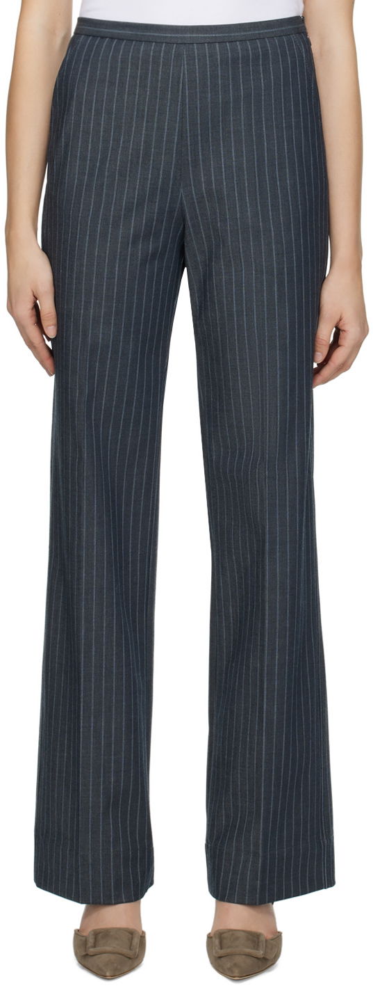 Bukser GANNI Striped Trousers Grå | F8674, 0