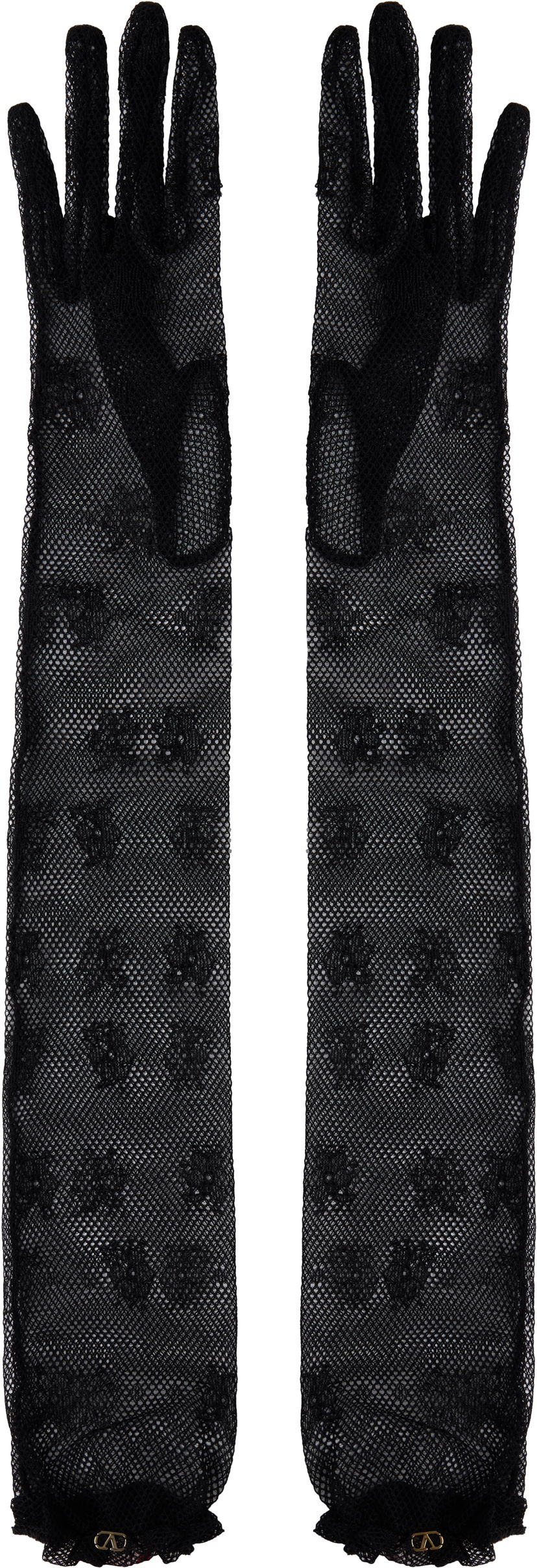 Handsker Valentino Valentino Garavani VLogo Signature Lace Gloves Sort | 6W0GD00GPNN