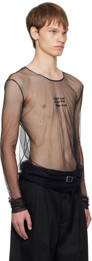 T-shirt Ann Demeulemeester Ann Demeulemeester 'Angel Divine' Sheer Long Sleeve T-Shirt Sort | B0013163-FA585-099, 1