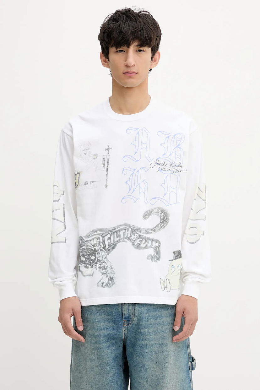 T-shirt Neighborhood NEIGHBORHOOD Long Sleeve Graphic T-Shirt Hvid | 251PCNH.LT09