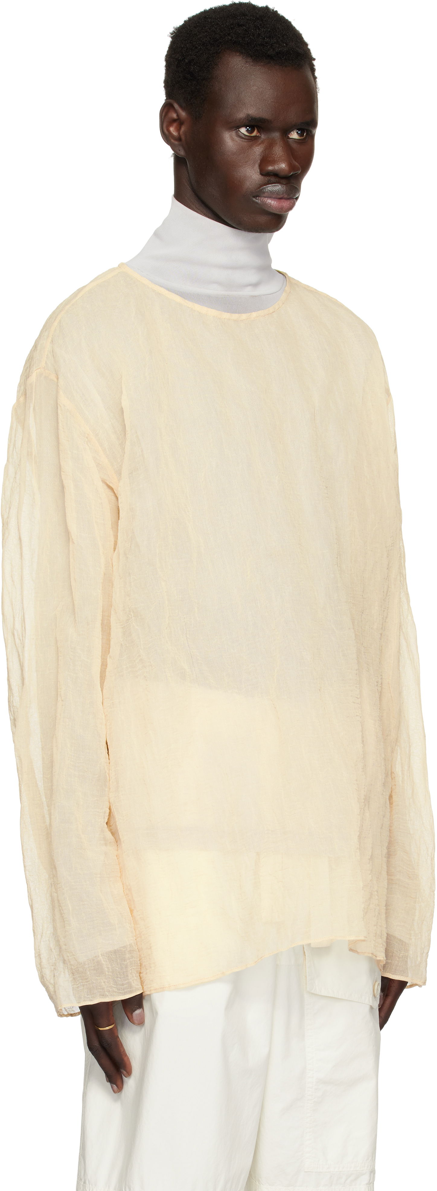 Sweater Dries Van Noten Dries Van Noten Long Sleeve Top Beige | 251-020740-1265, 1