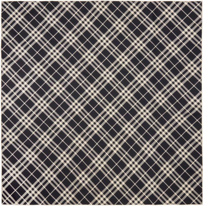 Tørklæde Burberry Burberry Check Silk Scarf Sort | 8109246
