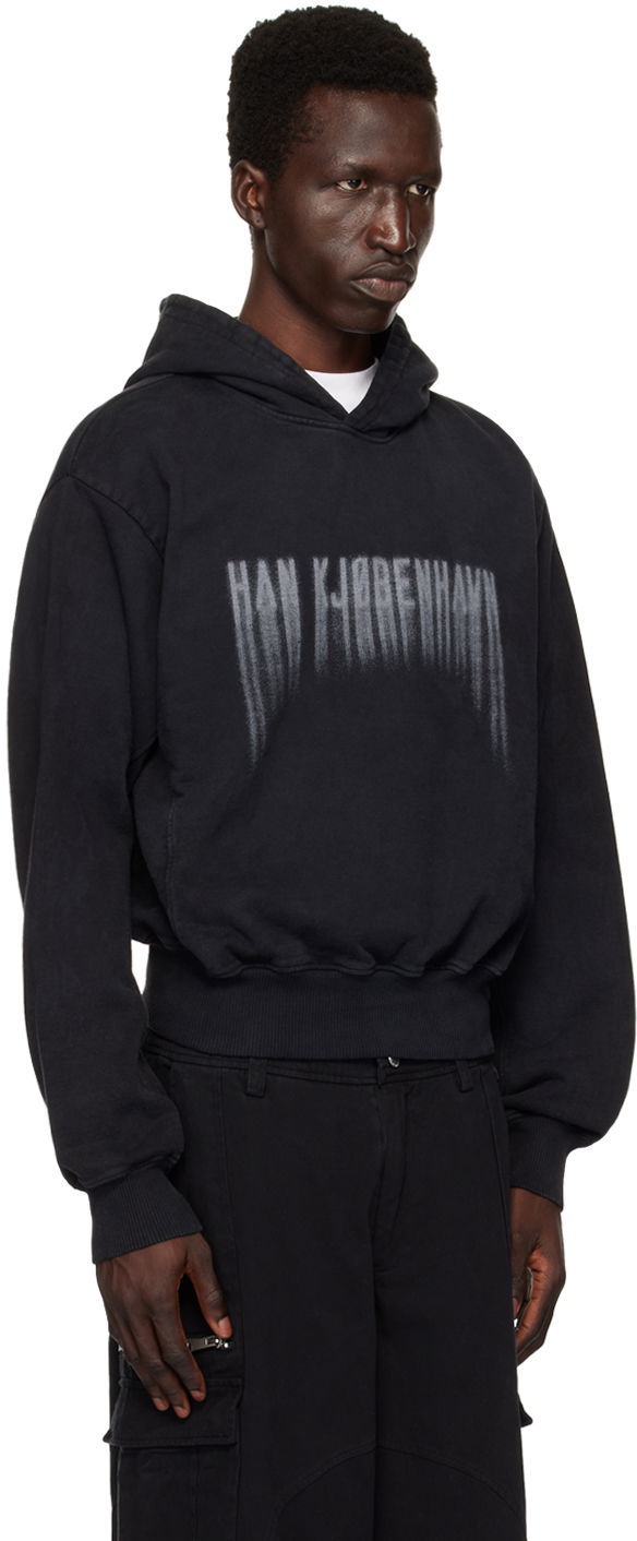 Sweatshirt Han Kjøbenhavn Han Kjobenhavn Faded Logo Hoodie Sort | M-134010, 1