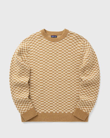 Sweater Patagonia Recycled Wool-Blend Checkered Sweater Beige | 50655-FTGO, 1