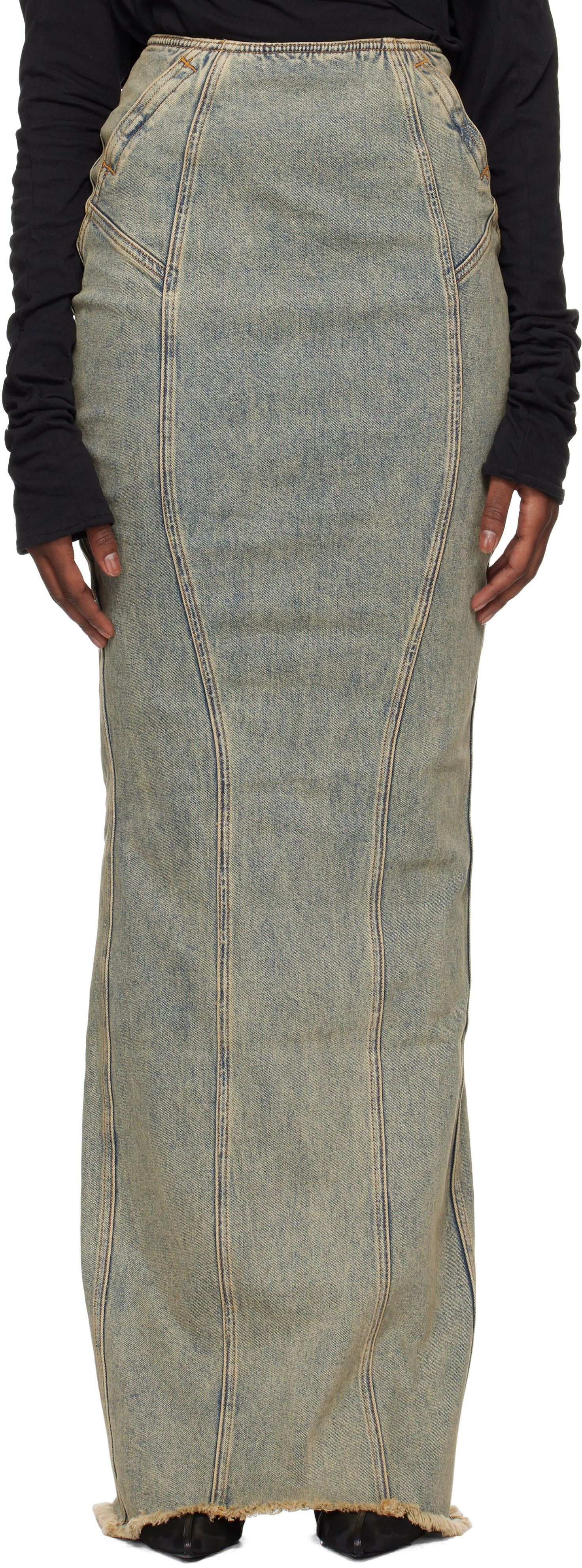 Nederdel Entire Studios Channel Denim Maxi Skirt Blå | ES2572SW, 0
