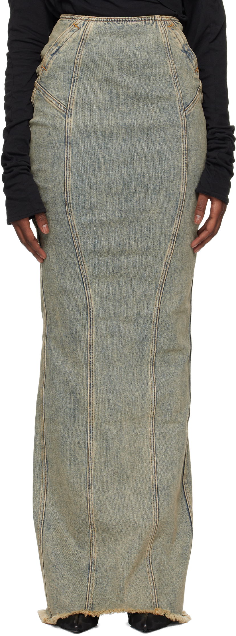 Nederdel Entire Studios Channel Denim Maxi Skirt Blå | ES2572SW
