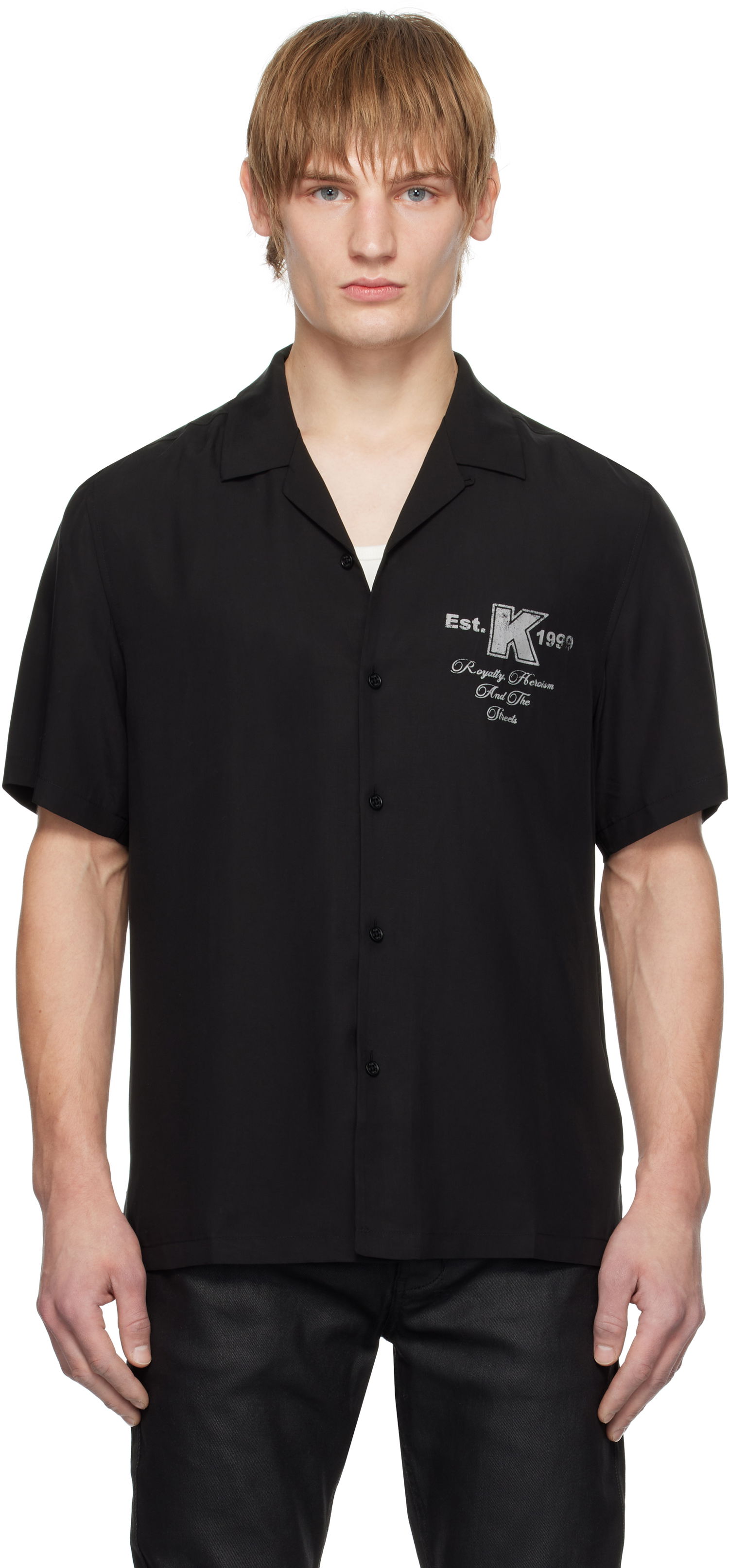 Skjorte Ksubi Black Resort Shirt Sort | MPS25SH006, 0