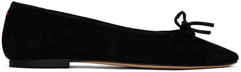 Tøj Aeyde Aeyde Delfina Suede Ballerina Flats Sort | A11-FL-MNLR08FL17-SS24-800-017