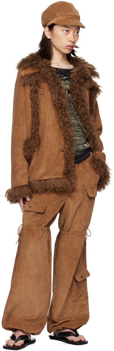 Jakke Anna Sui Anna Sui Faux-Fur Trimmed Corduroy Coat Brun | M624V30, 3