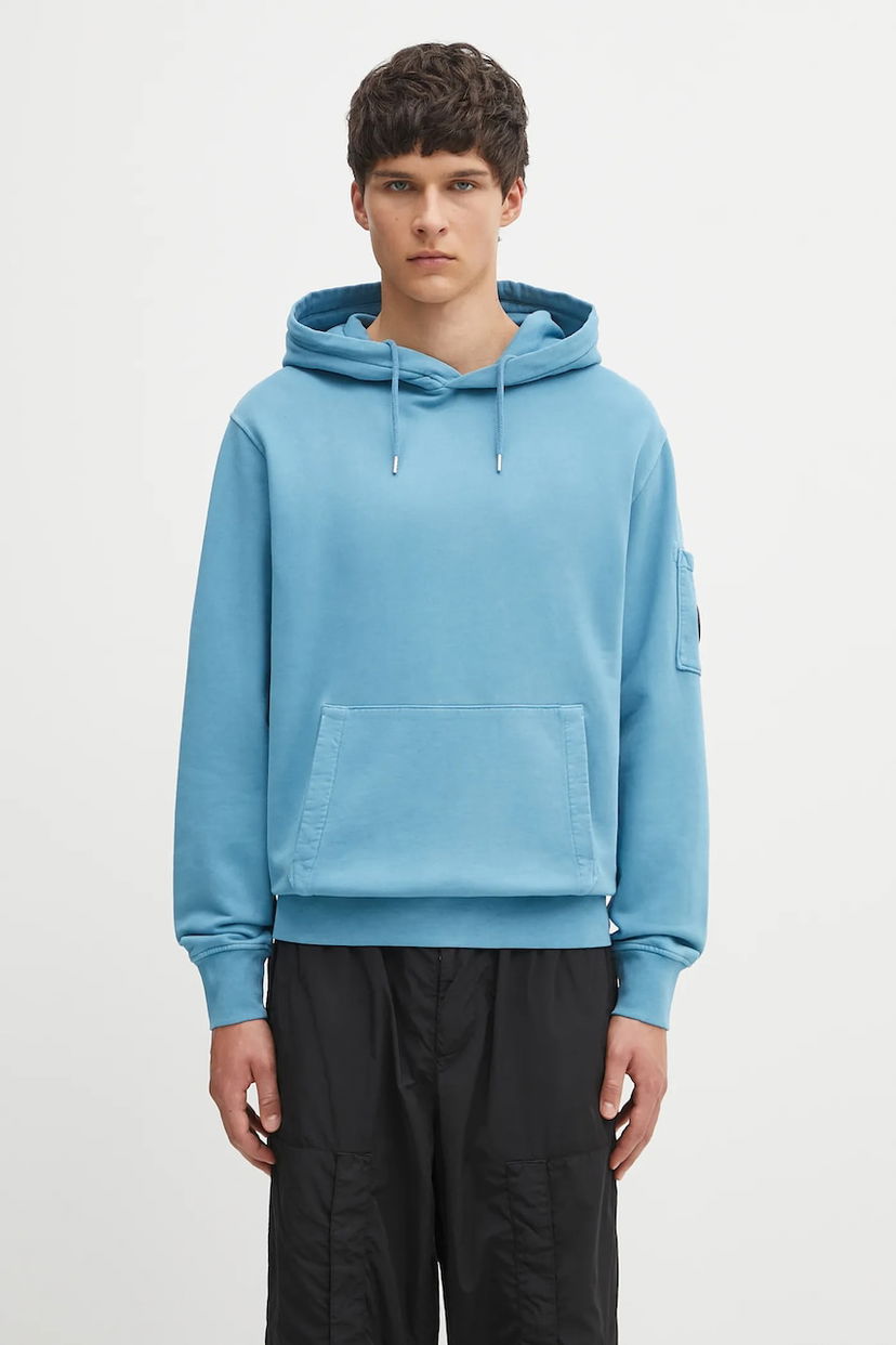 Sweatshirt C.P. Company C.P. Company Smooth Hooded Sweatshirt Blå | 19CMSS719A006372R