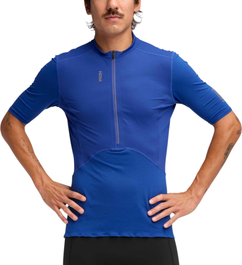 T-shirt Hoka One One SkyBreeze Short Sleeve Zip T-Shirt Blå | 1170232-ult
