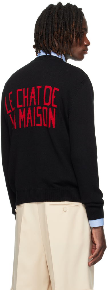 Sweater Valentino Valentino 'Le Chat De La Maison' Patch Sweater Sort | 7V3KC35IB2V, 2