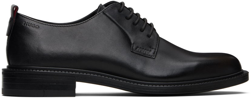 Sneakers og sko BOSS Hugo Logo Detail Leather Derbys Sort | 50552580