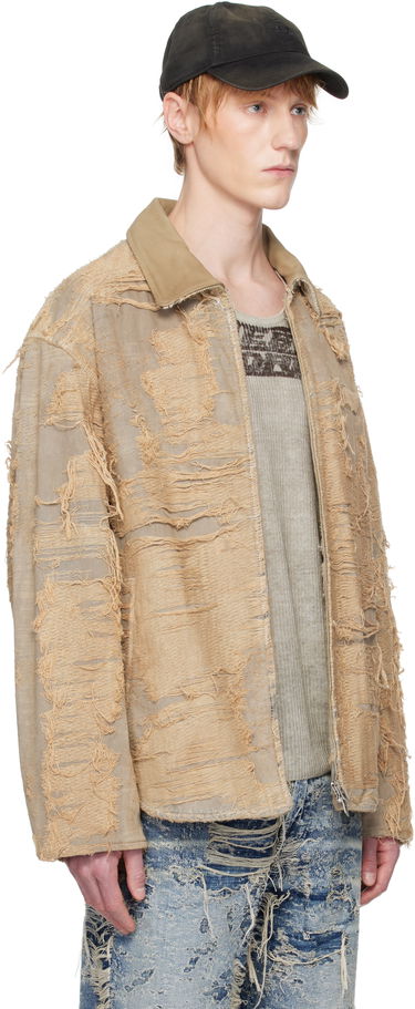 Jakke Diesel Diesel D-Ivar-Fsg Distressed Denim Jacket Beige | A18111-007AZ-33S, 1