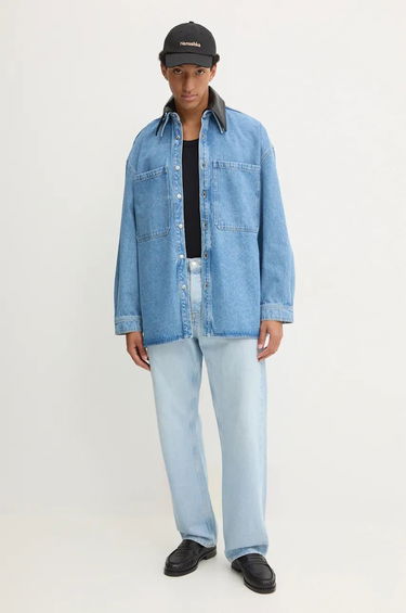 Skjorte Nanushka Relaxed Denim Shirt With Classic Collar Blå | NU24PFJK00553, 1