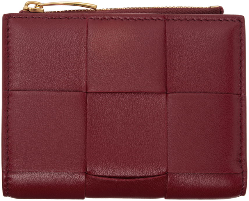 Tegnebog Bottega Veneta Small Cassette Bi-Fold Zip Wallet Rød | 742698 VCQC9, 0