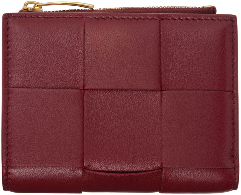 Tegnebog Bottega Veneta Small Cassette Bi-Fold Zip Wallet Rød | 742698 VCQC9