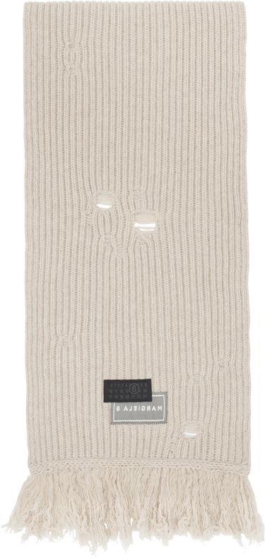 Tørklæde Maison Margiela MM6 Maison Margiela Wool Distressed Fringed Scarf Beige | S52TE0056 M13138, 0
