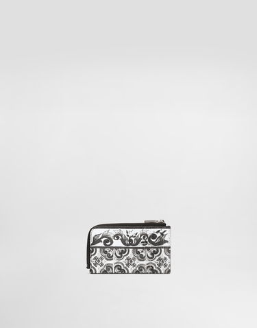 Tegnebog Dolce & Gabbana Dolce & Gabbana Calfskin Majolica Print Card Holder Hvid | BP3274AN719IU3TN, 2