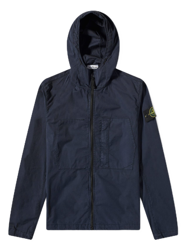 Vindjakke Stone Island Supima Cotton Twill Stretch Hooded Jacket Mørkeblå | 781543310-V0020