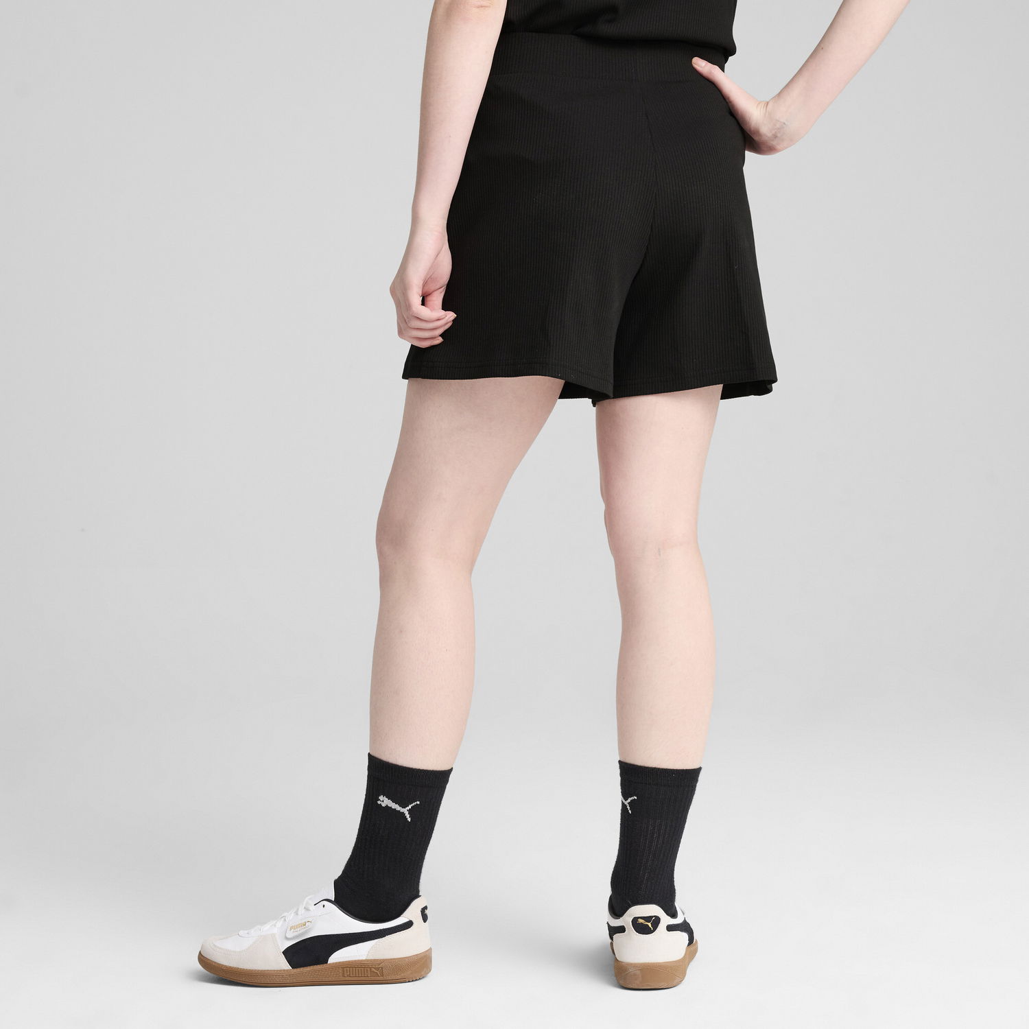 Shorts Puma ESS Elevated 5" High-Waisted Ribbed Shorts Sort | 685026_01, 1