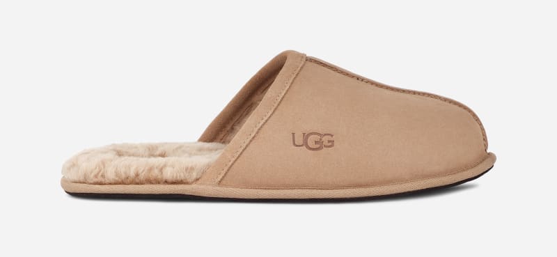 Sneakers og sko UGG ® Scuff Slipper for Men in Tan, Size 7, Leather Beige | 1101111-SAN, 0