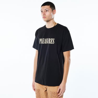 T-shirt Pleasures Tickle Logo Tee Sort | P22SP054-BLACK, 1