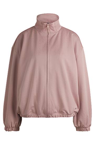 Sweater BOSS Oversized Logo Jacquard Jacket Lyserød | 50531182