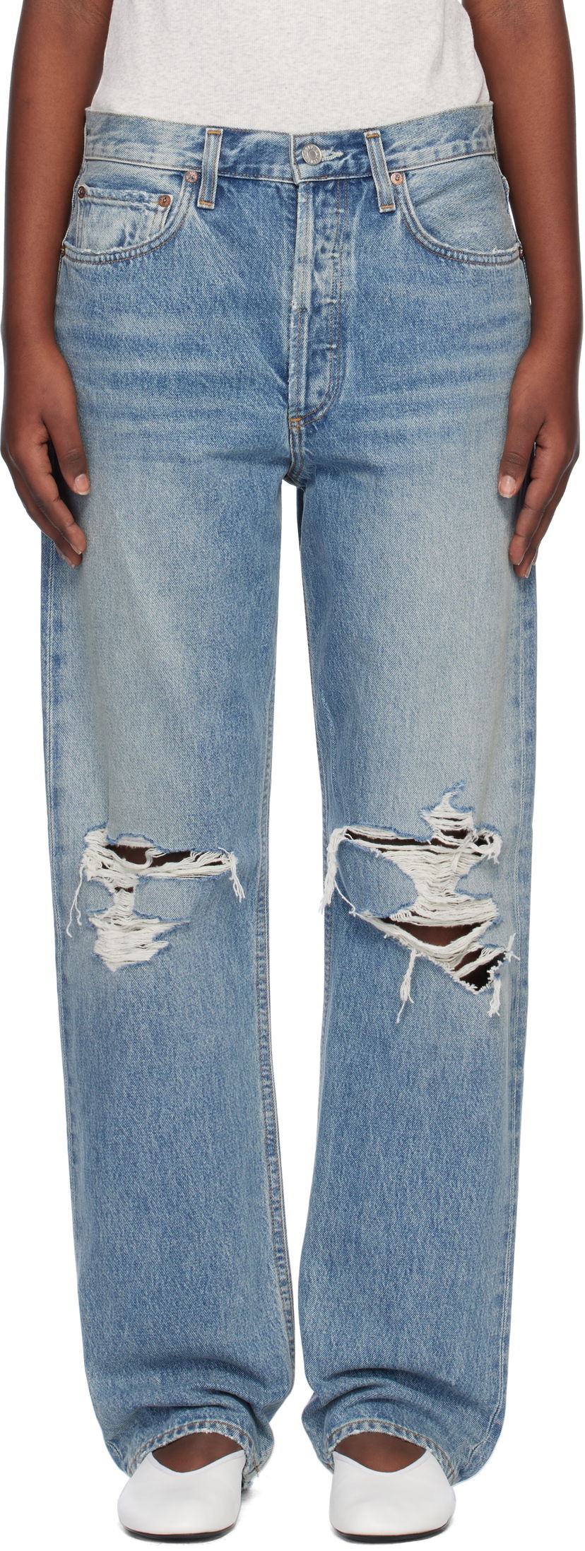 Jeans AGOLDE Distressed Boyfriend Jeans Blå | A199-1141