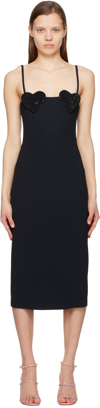 Kjole Blumarine Midi Dress With Sequin Hearts Sort | P322A316A