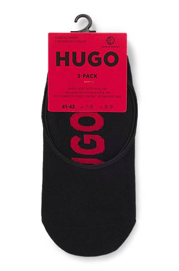 Sokker BOSS Three-Pack of Invisible Socks with Large Logos Sort | 50541589, 1