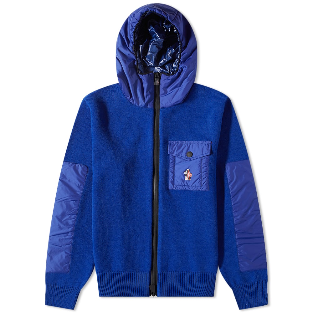 Jakke Moncler Grenoble Nylon Pocket Knit Jacket Mørkeblå | 9B000-07-A9462-765, 0