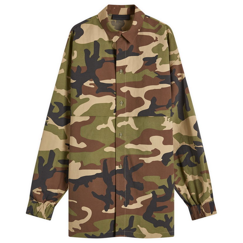 Skjorte Fear of God Essentials Military Overshirt Grøn | 186BT244328F
