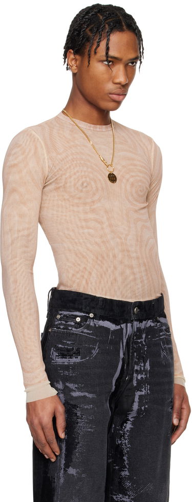 T-shirt Jean Paul Gaultier Jean Paul Gaultier 'The Spirale' Long Sleeve T-Shirt Beige | 25/34-F-TO270-T587-2026, 1