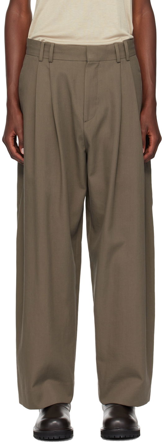 Bukser Studio Nicholson Studio Nicholson Line Pleated Trousers Grøn | LINE SNM - 1185