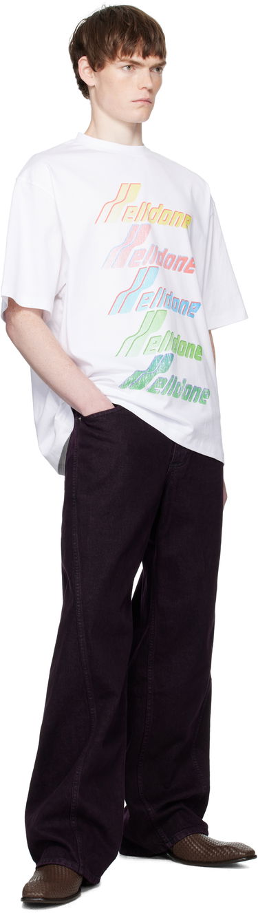 T-shirt We11done Multi Rainbow Logo T-Shirt Hvid | WD-TT2-25-755-U-WH, 3