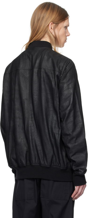 Bomberjakke Rick Owens Rick Owens Hollywood Flight Leather Jacket Sort | RU01E5771 LBA, 2