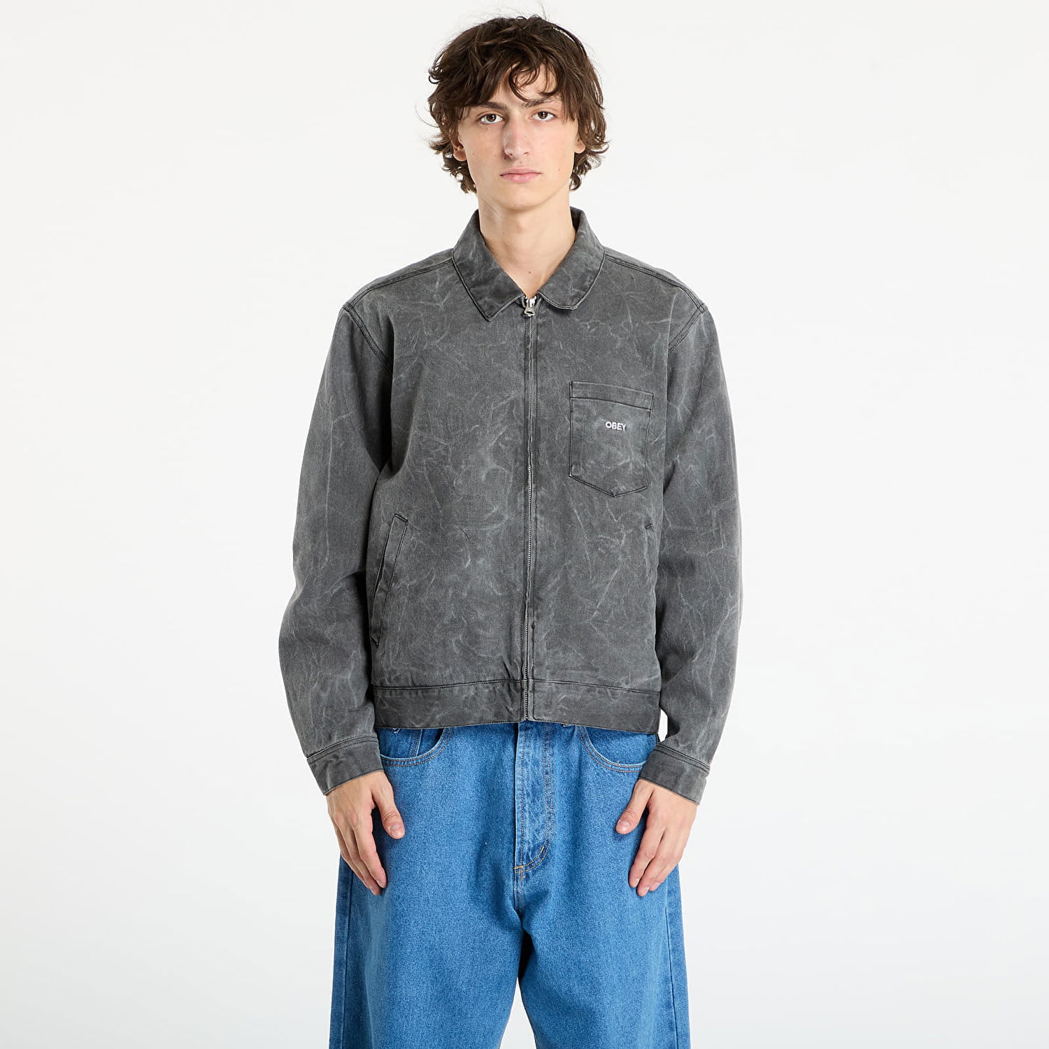 Jakke OBEY OBEY Workman Zip Jacket Grå | 121800599-BWA, 0
