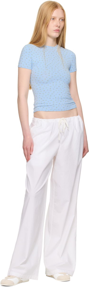 T-shirt SKIMS SKIMS Cotton Jersey T-Shirt with Floral Print Blå | SS-STT-9004W, 3