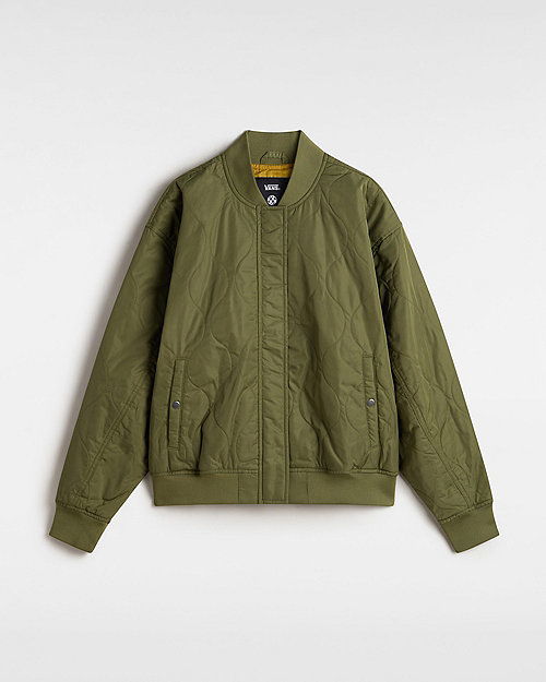 Bomberjakke Vans Vans Bennet Quilted Bomber Jacket Grøn | VN000MANZBF