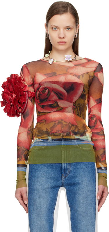 T-shirt Jean Paul Gaultier Jean Paul Gaultier Roses Print Long Sleeve T-Shirt Flerfarvet | 24/25-U-TO132-T547-403050, 0
