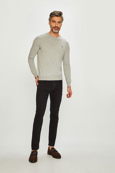Sweater Polo by Ralph Lauren Slim Fit Cotton Sweater Grå | 710684957003, 2