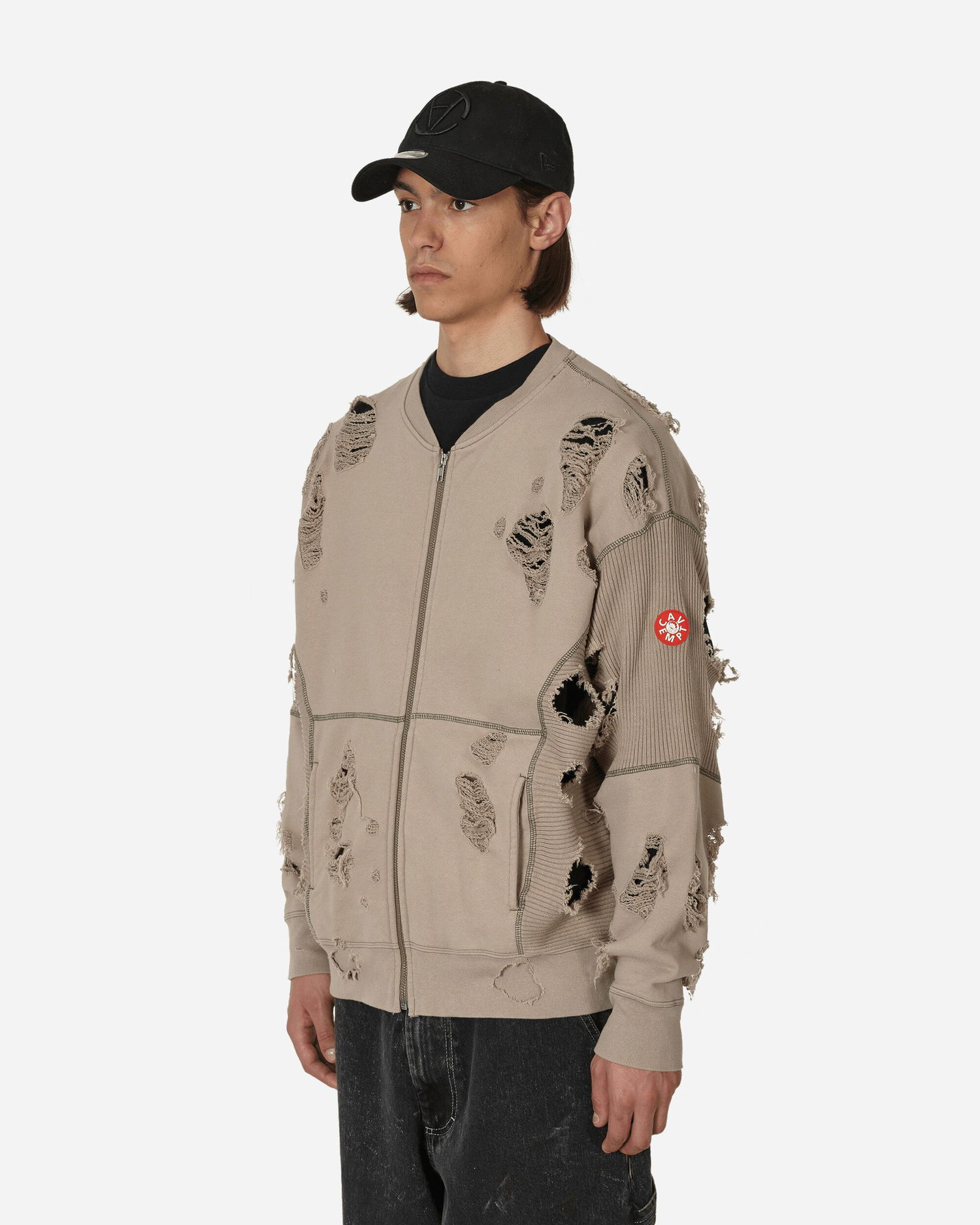 Sweatshirt Cav Empt Plague Wide Rib Cut Zip Sweat Beige | CES23CS15 001, 1