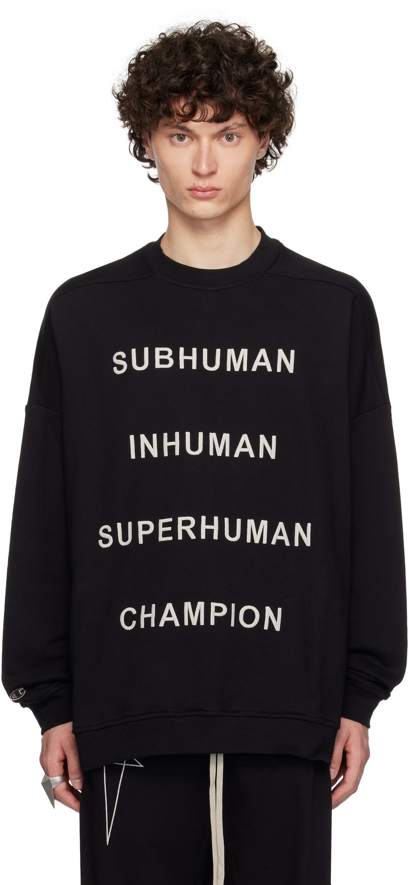 Sweatshirt Rick Owens Rick Owens Champion Edition Jumbo Sweatshirt Sort | CM01E1669 CHFE FELPA