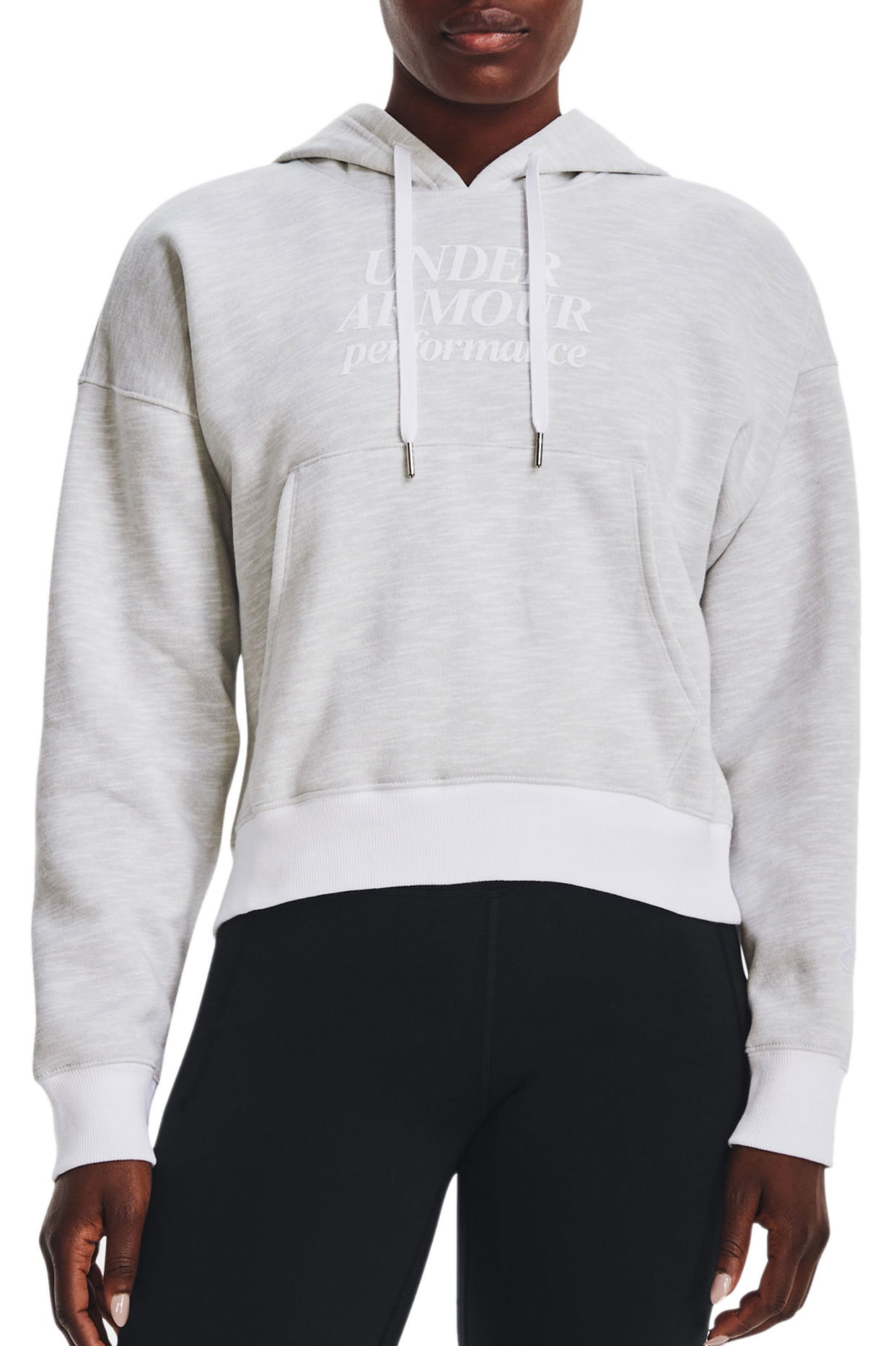 Sweatshirt Under Armour Hoodie Essential Script Grå | 1374107-100, 0