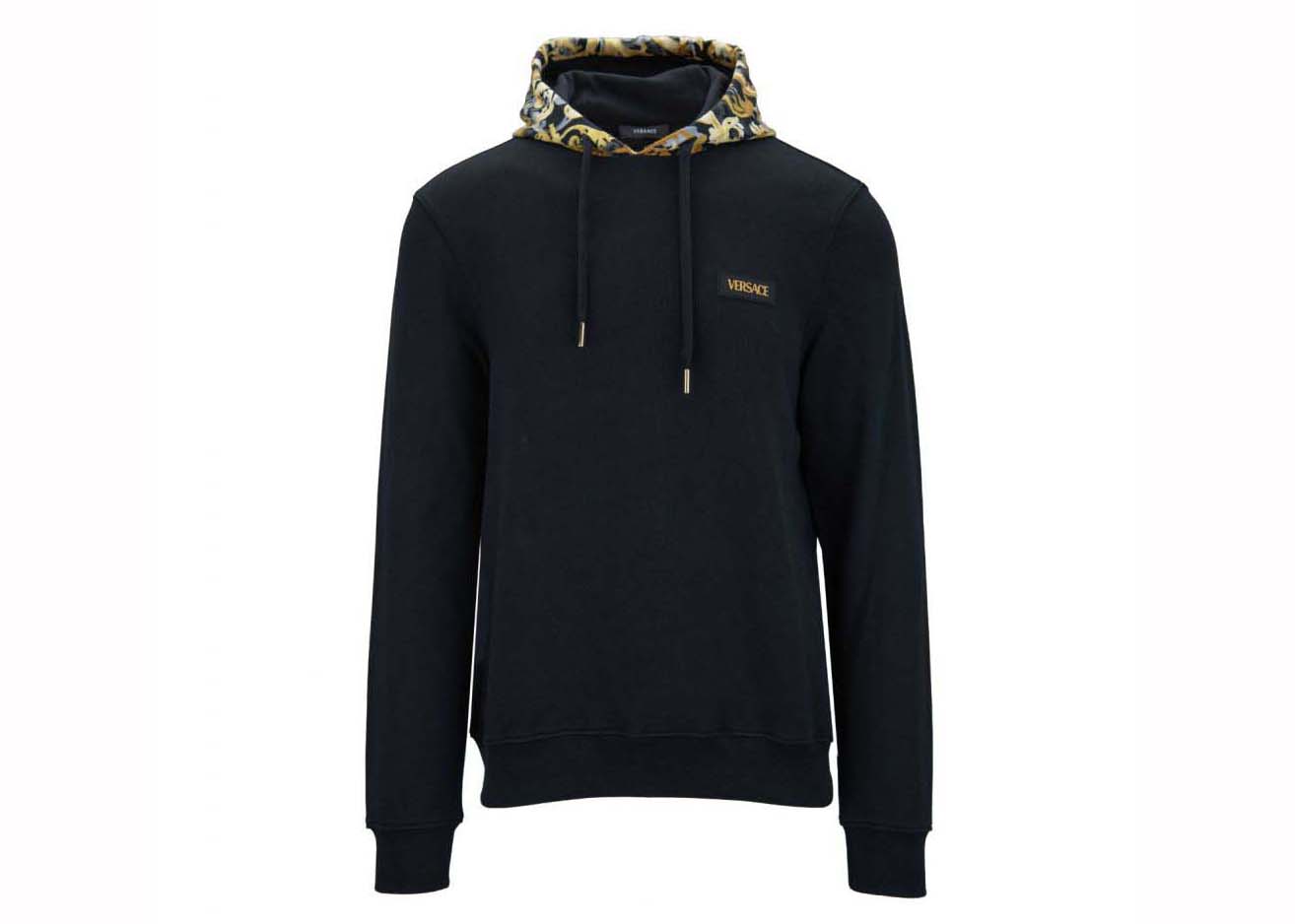 Sweatshirt Versace Printed Hood Sweatshirt Black/Yellow Sort | 1015093 1A10596 5B000, 0