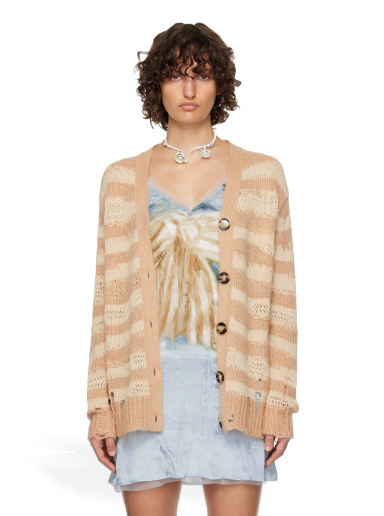Sweater Acne Studios Distressed Cardigan Beige | A60398-