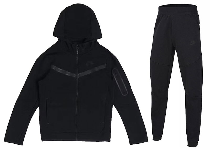 Træningsdragt Nike Tech Fleece Full-Zip Hoodie & Joggers Set Sort | CU9223-010 / CU9213-010