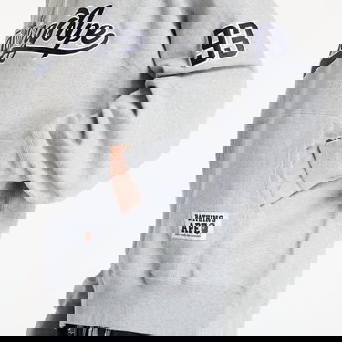 Sweatshirt BAPE A BATHING APE Baseball Logo Relaxed Fit Pullover Hoodie Grå | 001PPL301004MGRA, 4
